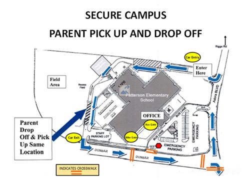 Secure Campus Parent Pick Up and Drop Off Map